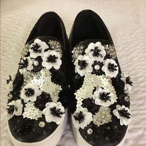 Michael Kors Slip On Floral Sequin Sneakers